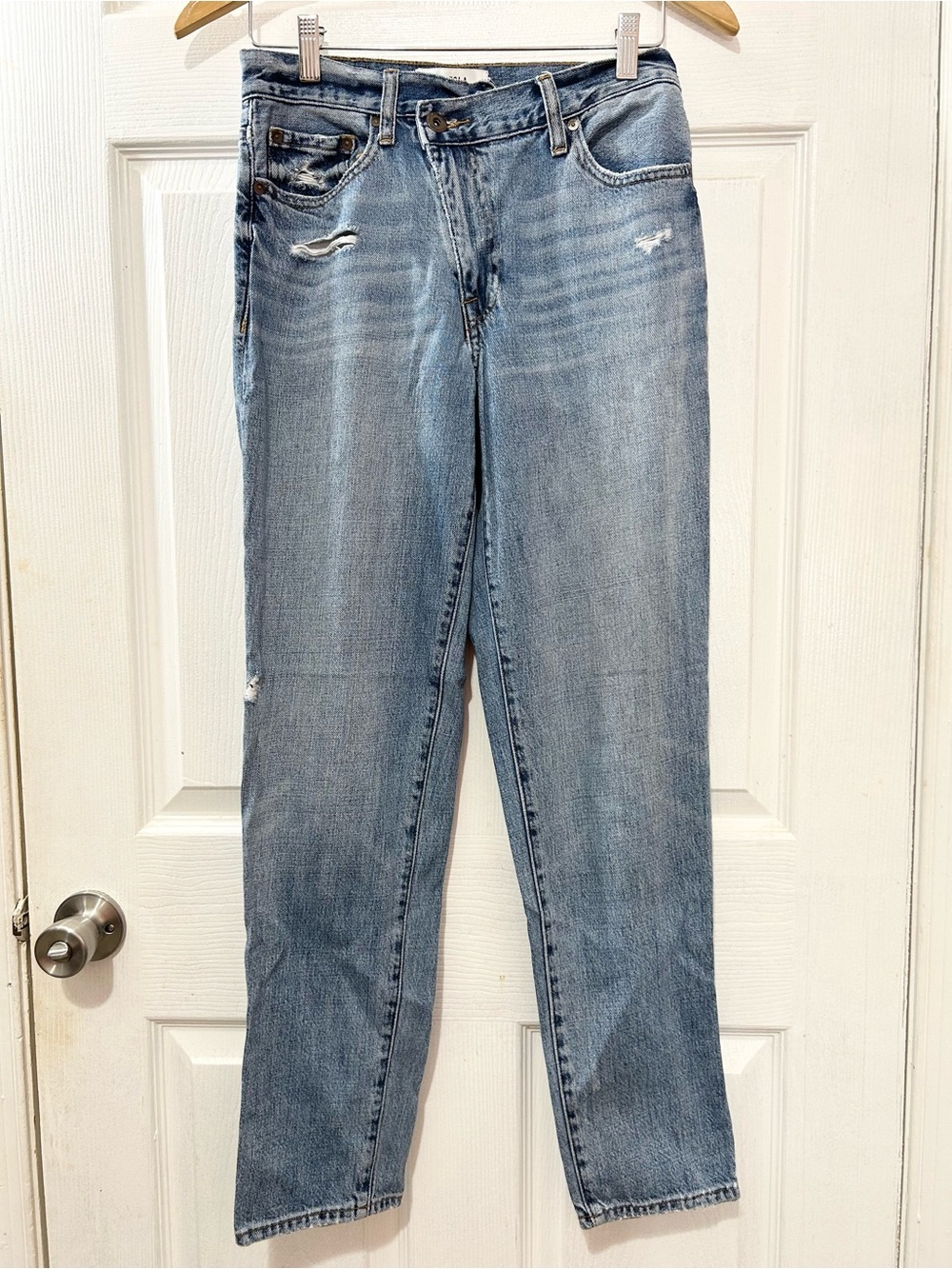 Pistola Presley High Rise Straight Leg Jeans Distressed Light Wash Size 26